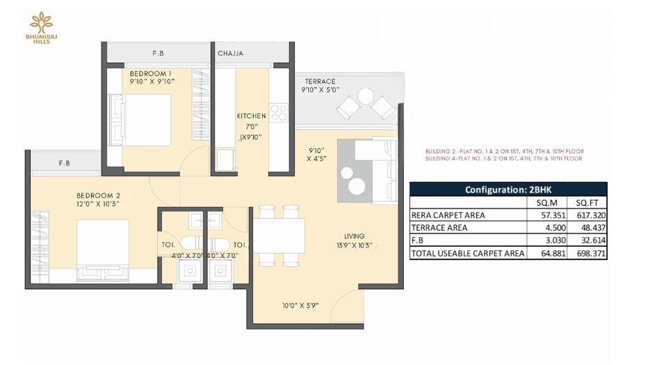 Bhumiraj--Hills-2-BHK-698-Sqft